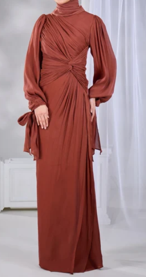 MAHRA DRESS (BROWN)
