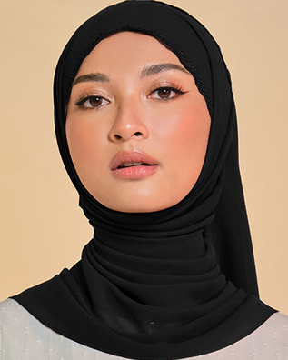 Tanuja Embroidered Scallop Headscarf